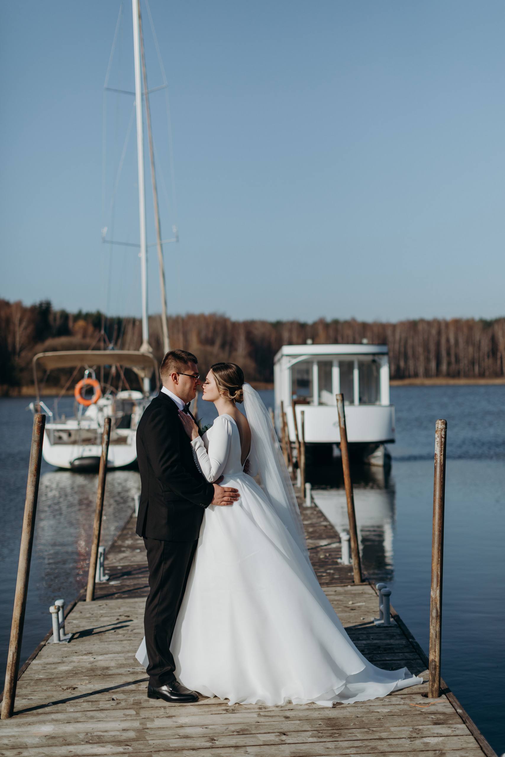 свадебное фото на яхте